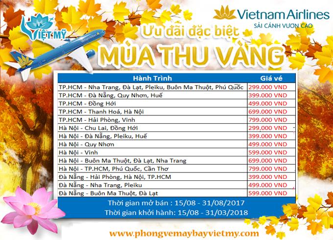 Vé máy bay mùa thu vàng vietnam airlines - 1