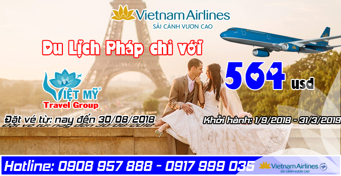 Vietnam Airlines triển khai bán vé rẻ đi Pháp