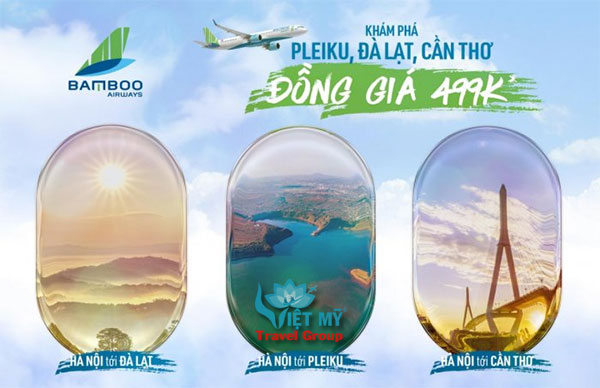 Bamboo Airways mở đường bay đi Pleiku, Đà Lạt, Cần Thơ