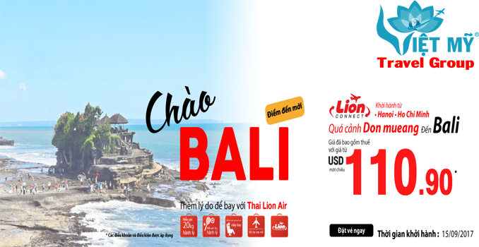 Khuyến mãi Thai Lion Air đi Bali