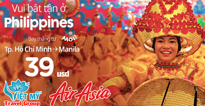 Air Asia mở bán vé đường bay HCM đi Manila