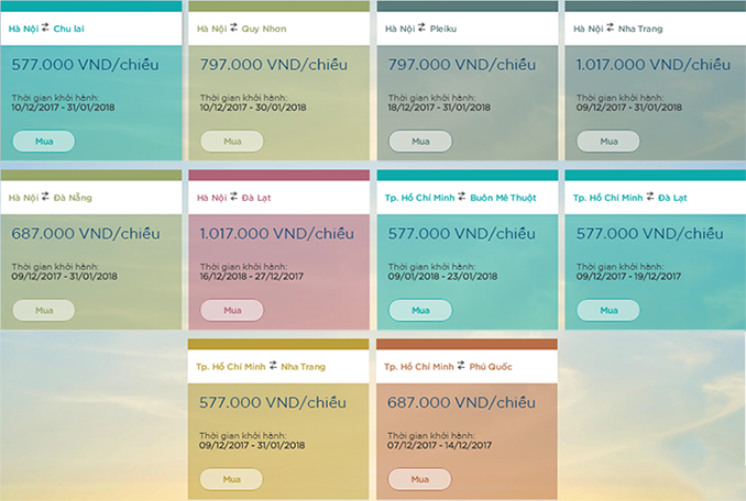 Ưu đãi hành trình nội địa Vietnam Airlines thứ 3 hàng tuần Ưu đãi hành trình nội địa Vietnam Airlines thứ 3 hàng tuần