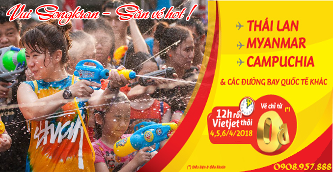 Vui Songkran - Săn vé hot cùng Vietjet Air