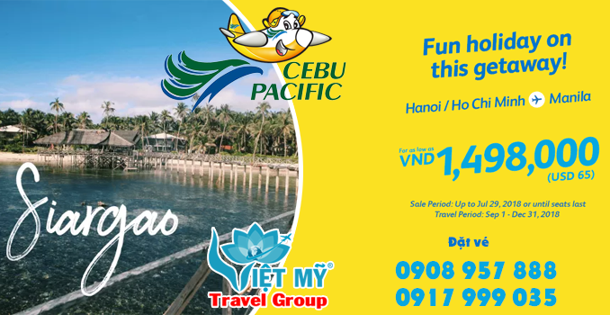 Khuyến mãi Cebu Pacific đi Manila chỉ từ 65 USD