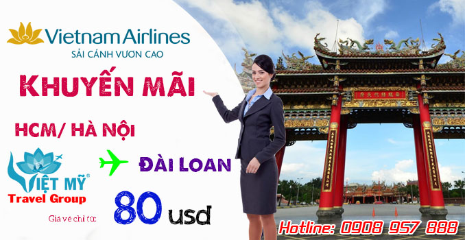 Vietnam Airlines khuyến mãi đi Đài Loan