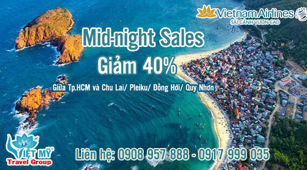 Săn vé siêu ưu đãi Mid-night Sales của Vietnam Airlines giảm đến 40%