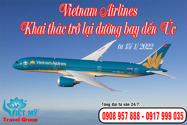 Vietnam Airlines khai thác trở lại đường bay đi Úc từ ngày 15/1