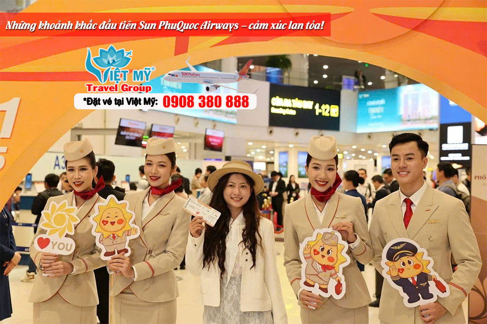 Sun PhuQuoc Airways ĐÃ CHÍNH THỨC CẤT CÁNH - cùng tham khảo những hình ảnh về chuyến bay đầu tiên của hãng!