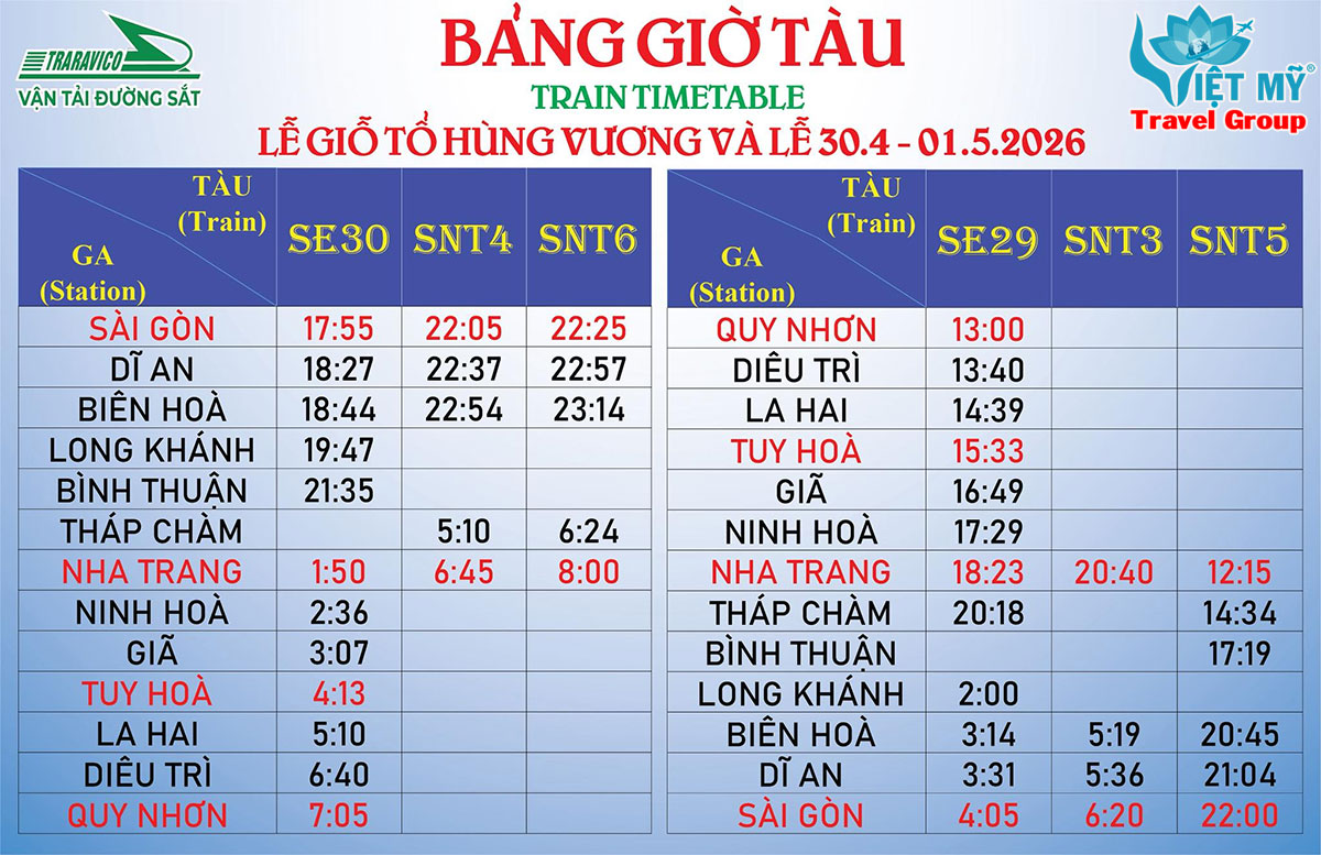 Đường sắt tăng chuyến tàu phục vụ Lễ Giỗ Tổ Hùng Vương và 30/4 – 01/5/2026