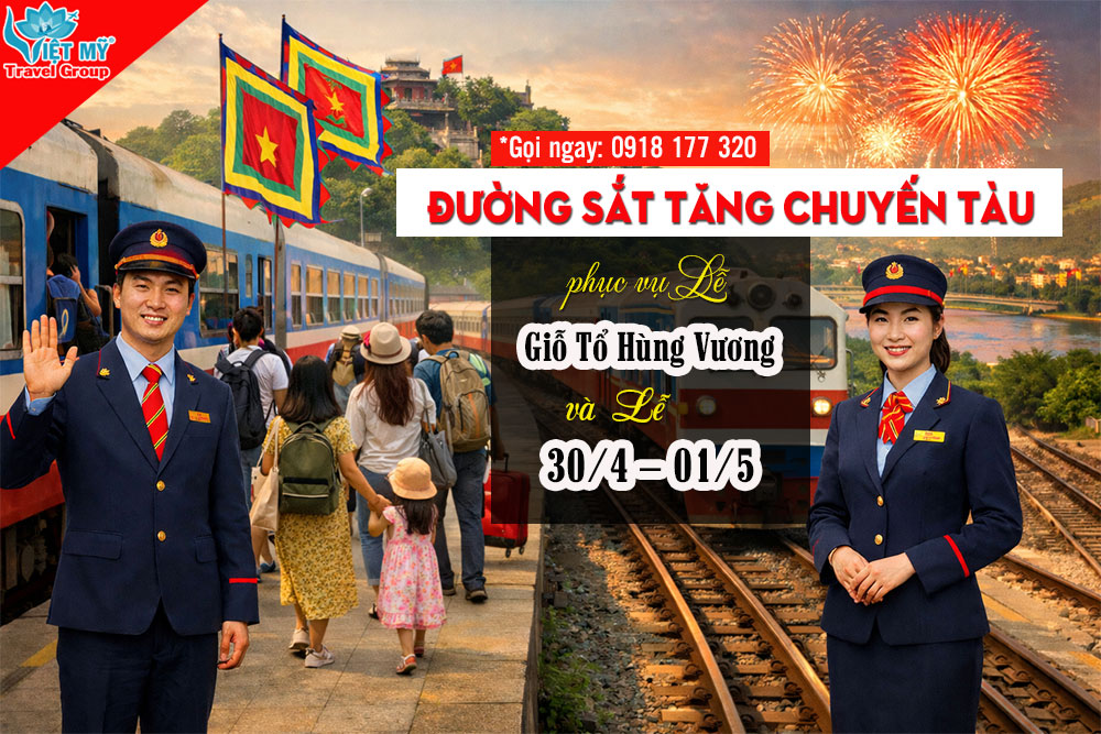 Đường sắt tăng chuyến tàu phục vụ Lễ Giỗ Tổ Hùng Vương và 30/4 – 01/5/2026