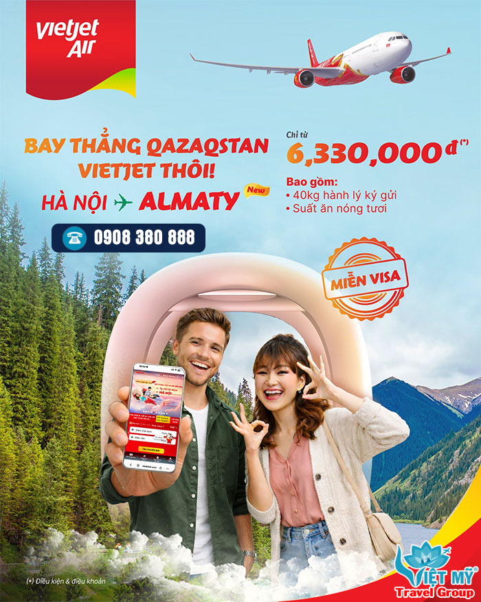 Bay thẳng Almaty Qazaqstan cùng Vietjet chỉ từ 6.330.000đ/lượt!