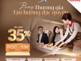 Bay Singapore hạng Thương gia giảm 35% cùng Sun PhuQuoc Airways