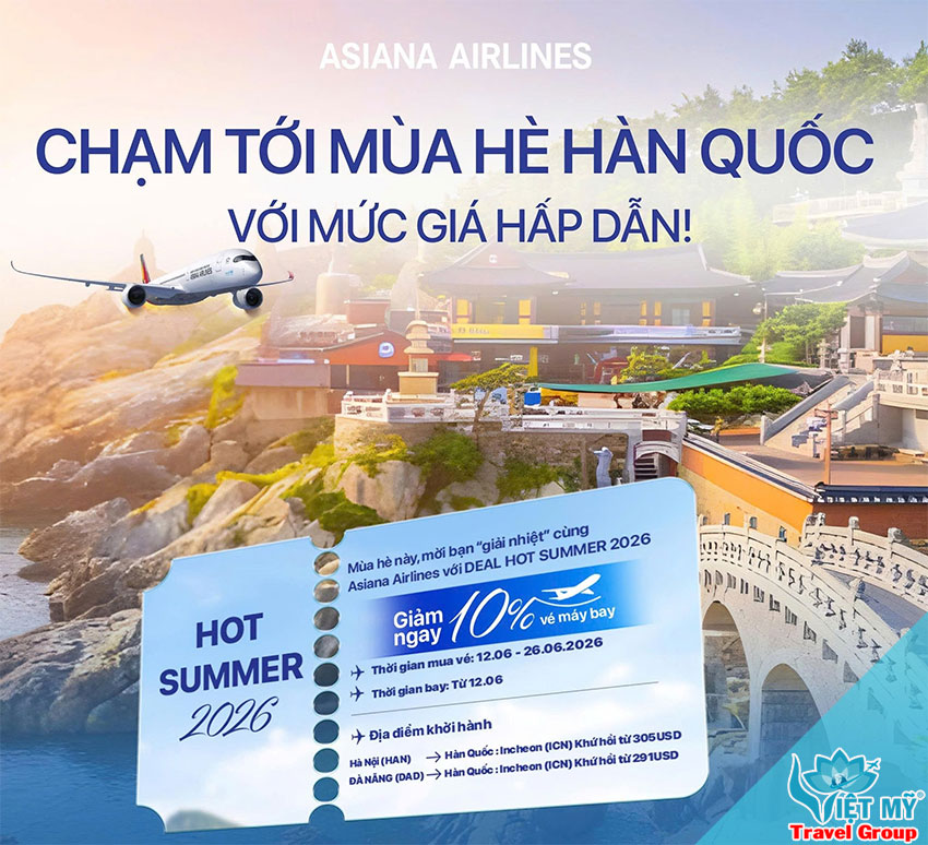 Spot Sale đi Hàn Quốc cùng Asiana Airlines từ Hà Nội chỉ từ 305 USD khứ hồi