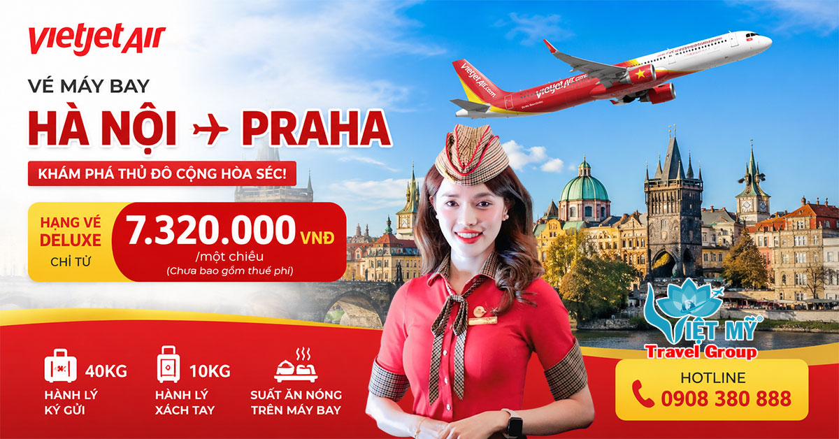 Vé máy bay Vietjet đi Praha - Chạm đến thủ đô Cộng hòa Séc