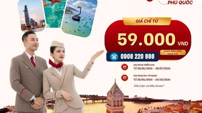 Săn vé TpHCM đi Phú Quốc chỉ từ 59.000 VNĐ hãng Sun PhuQuoc Airways