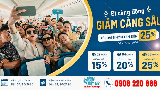 Vietnam Airlines giảm đến 25% cho khách đi theo nhóm