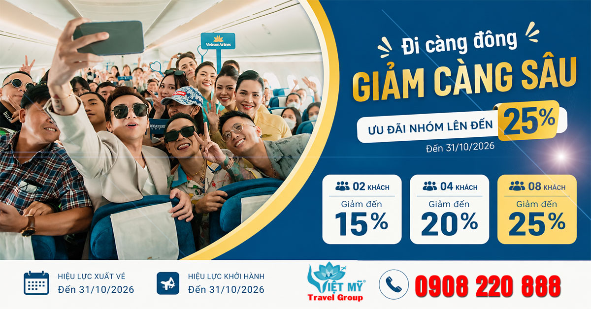Vietnam Airlines giảm đến 25% cho khách đi theo nhóm