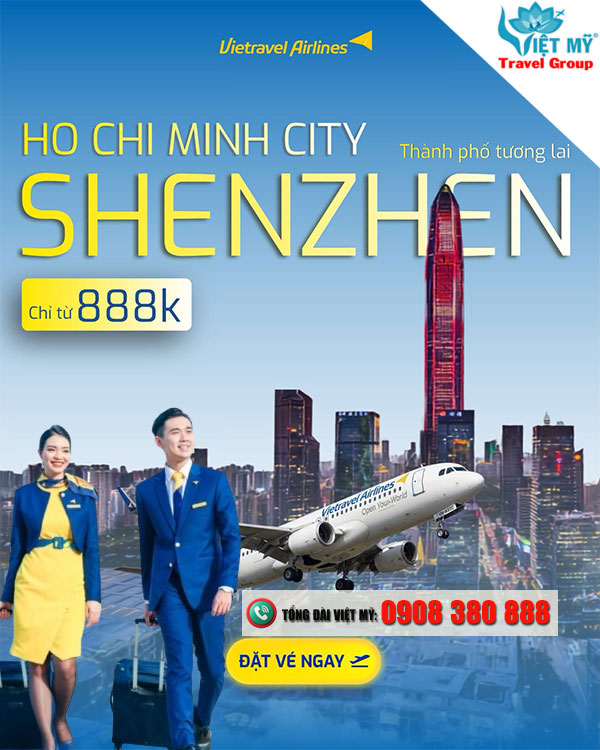 Bay thẳng TPHCM - Thâm Quyến, vé chỉ từ 888.000đ/lượt!
