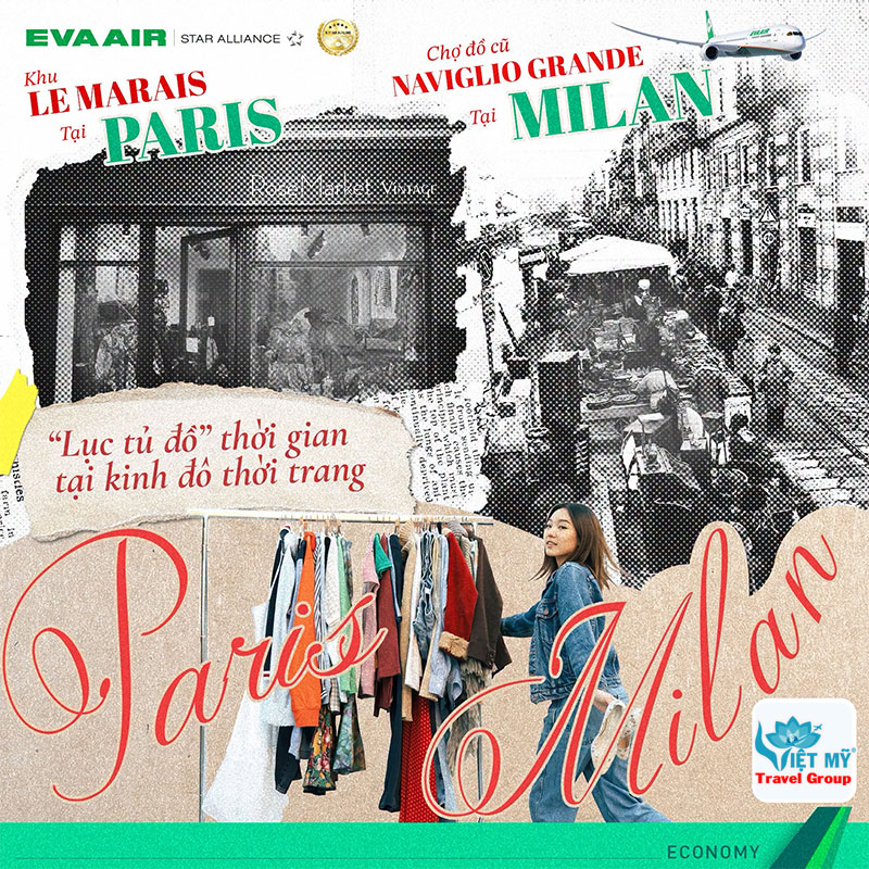 Khám phá thời trang vintage tại Paris và Milan cùng EVA Air