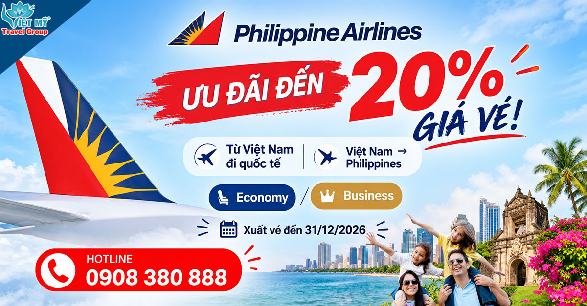 Săn vé Philippine Airlines giảm đến 20% từ Việt Nam