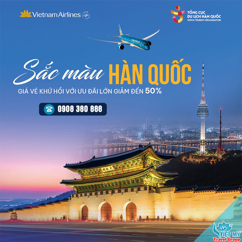 Vé Vietnam Airlines đi Hàn Quốc ưu đãi đến 50%