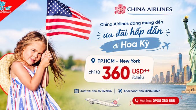 Săn vé China Airlines đi New York từ 360 USD++