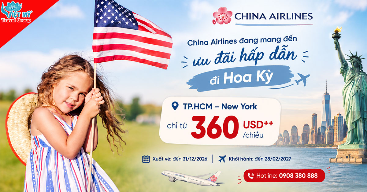 Săn vé China Airlines đi New York từ 360 USD++