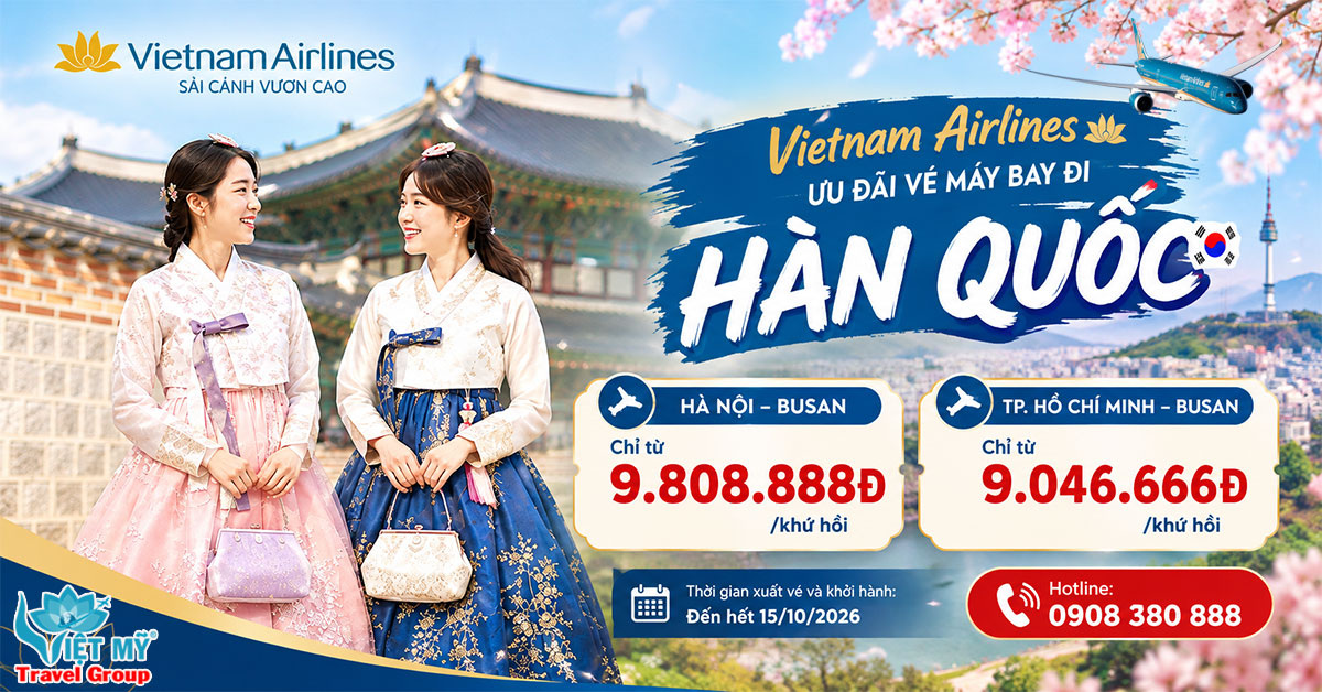 Vietnam Airlines ưu đãi vé máy bay đi Busan khứ hồi từ 9.046.666 đồng
